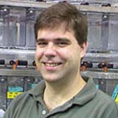 Scott Dougan in the zebra fish facility